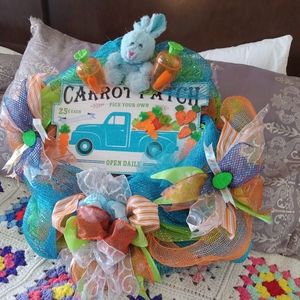 Mesh and ribbon wreathe